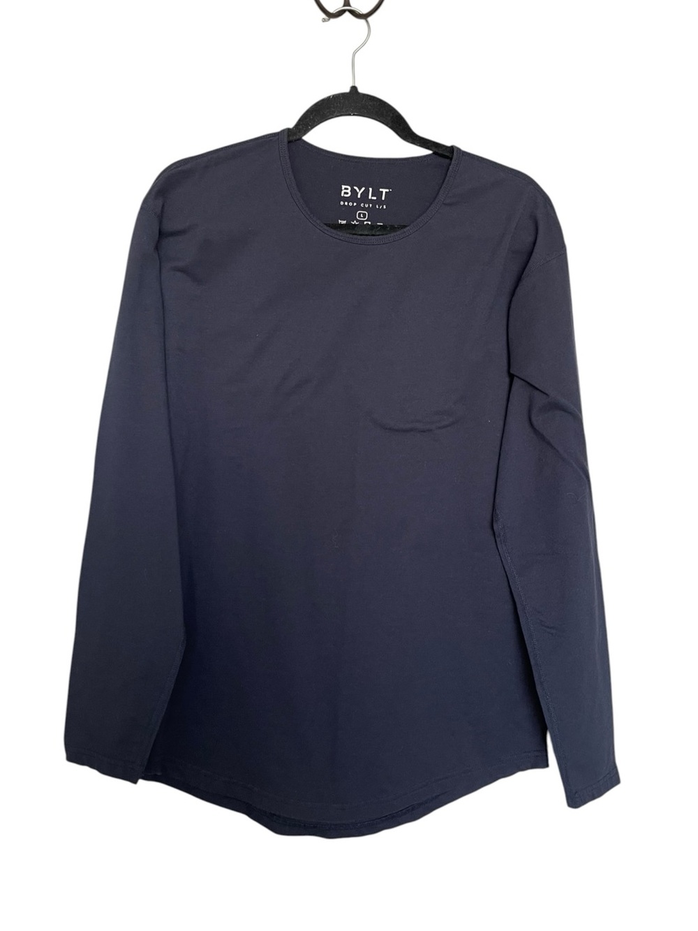 BYLT Basics Navy Long Sleeve Crewneck Tee
